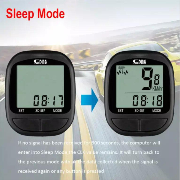 Велосипедний Спідометр SD-587 15 Функцій З Виносною Кнопкою Велосипедний Спідометр SD-587 15 Функцій З Виносною Кнопкою