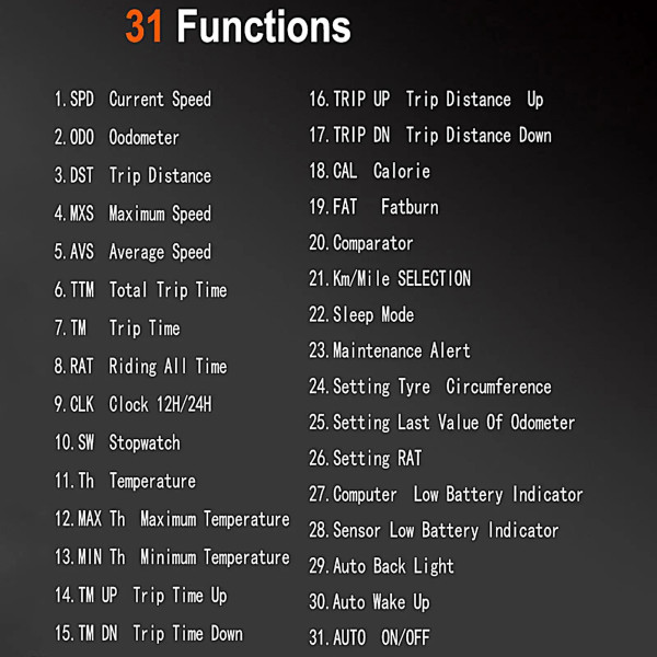 Велосипедний Спідометр SD-563C Бездротовий 27 Функцій З Виносною Кнопкою Велосипедний Спідометр SD-563C Бездротовий 27 Функцій З Виносною Кнопкою
