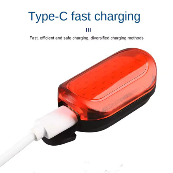 Велосипедна Стоп Мигалка Задня Baisk LED-USB C-Type MY-2106 Овальна Червоне Світло