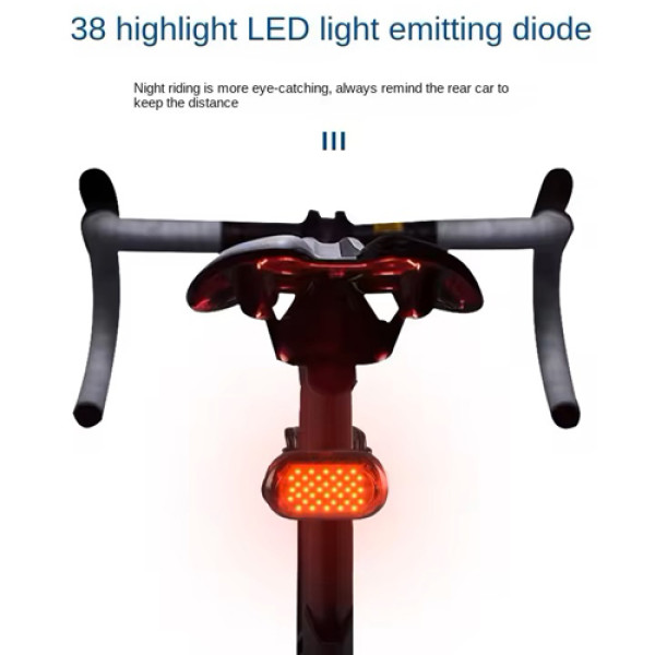 Велосипедна Стоп Мигалка Задня Baisk LED-USB C-Type MY-2106 Овальна Червоне Світло