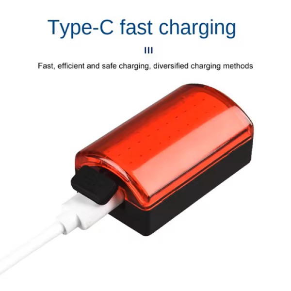 Велосипедна Стоп Мигалка Задня Baisk LED-USB C-Type MY-2105 Прямокутна Червоне Світло