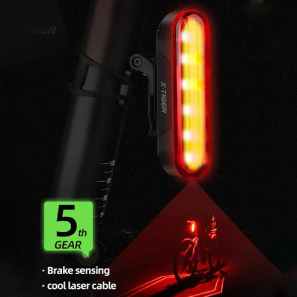 Стоп LEADBIKE LD80-6LED з лазерною розміткою, waterproof, Li-Ion акумулятор, ЗУ Type-C