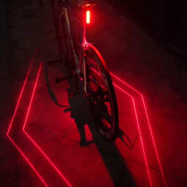 Велосипедна Стоп Мигалка Задня LD77-LS-4LED з лазерною розміткою