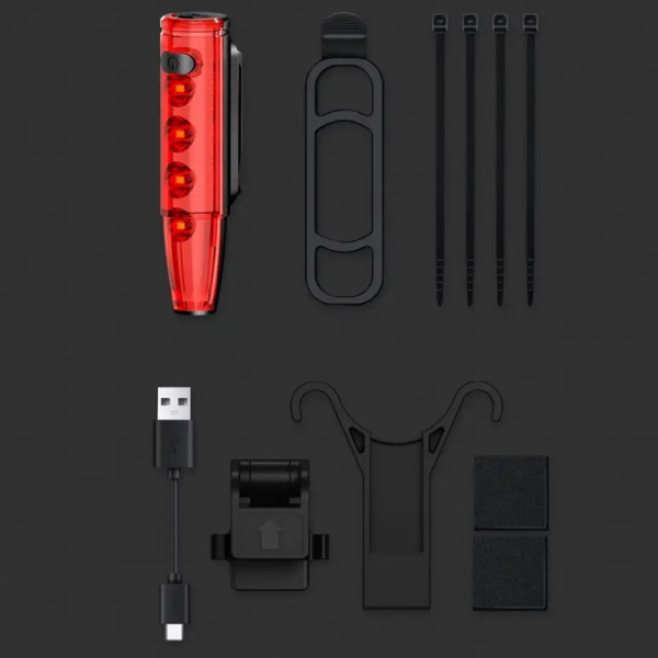 Велосипедна Стоп Мигалка Задня LD77-LS-4LED з лазерною розміткою