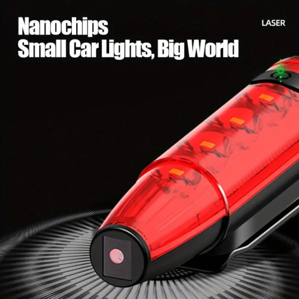 Велосипедна Стоп Мигалка Задня LD77-LS-4LED з лазерною розміткою