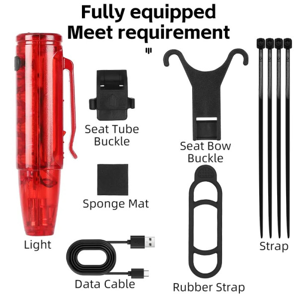 Велосипедна Стоп Мигалка Задня LD77-LS-4LED з лазерною розміткою