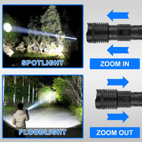 Ліхтар PLD-H007 WHITE LASER LED PM10-TG Li-Ion Акумулятор Power Bank Індикація Заряду ЗУ Type-C Zoom Box Ліхтар PLD-H007 WHITE LASER LED PM10-TG Li-Ion Акумулятор Power Bank Індикація Заряду ЗУ Type-C Zoom Box