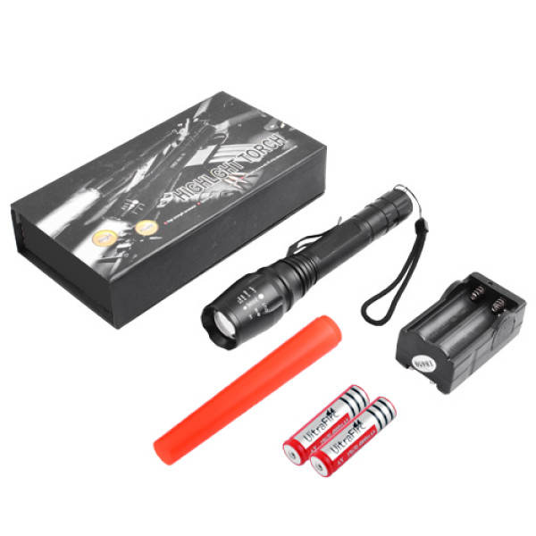 Ліхтар Police 8668-T6 2x18650 Червоний Дифузор Zoom ЗУ 220V Box