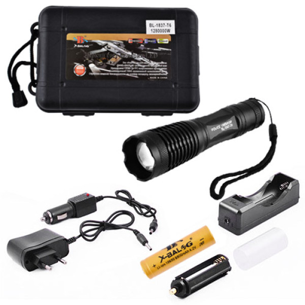 Ліхтар Police 1837-T6 1x18650/3xAAA Zoom ЗУ 220V/12V Box Ліхтар Police 1837-T6 1x18650/3xAAA Zoom ЗУ 220V/12V Box