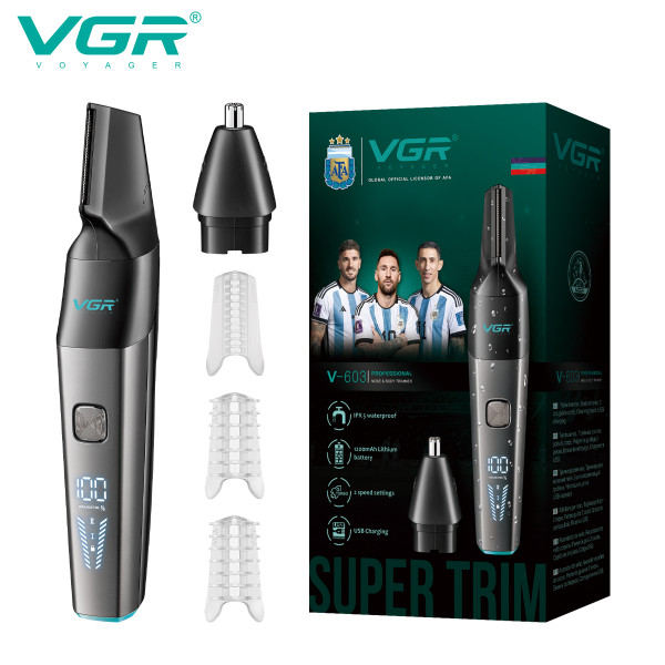 Тример VGR 2 в 1 V-603 2 Насадки Для Носа та Волосся IPX5