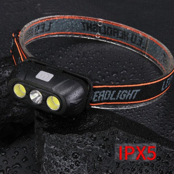 Ліхтар Налобний KX-215-LED+2COB 1x18650 ЗП Type-C Box