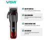 Акумуляторна Машинка Для Стрижки Clipper VGR V-013 RED 8 Насадок 6500 RPM 2000 mAh LED Display