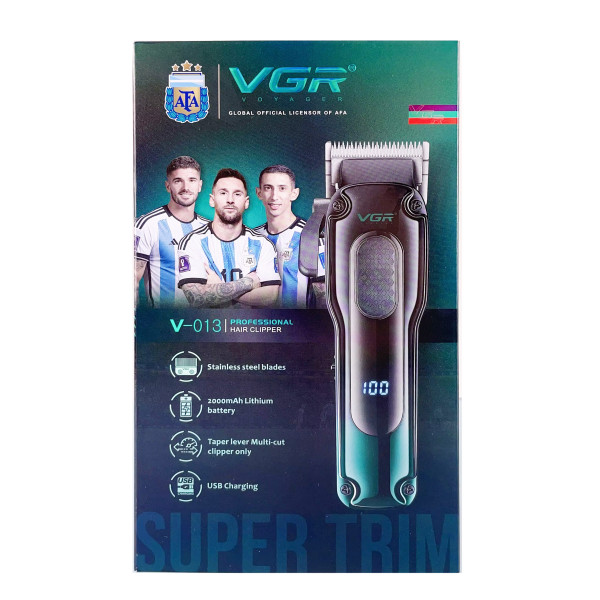 Акумуляторна Машинка Для Стрижки Clipper VGR V-013 RED 8 Насадок 6500 RPM 2000 mAh LED Display