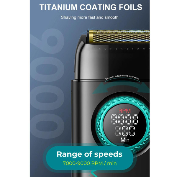 Електробритва VGR V-378 BLACK Шейвер Подвійне Лезо + Тример Регулювання Потужності 7000-9000 RPM LED Display Електробритва VGR V-378 BLACK Шейвер Подвійне Лезо + Тример Регулювання Потужності 7000-9000 RPM LED Display