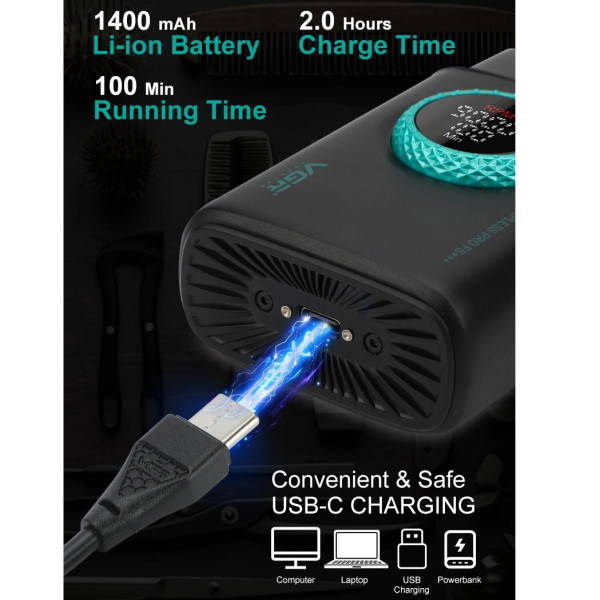 Електробритва VGR V-378 BLACK Шейвер Подвійне Лезо + Тример Регулювання Потужності 7000-9000 RPM LED Display Електробритва VGR V-378 BLACK Шейвер Подвійне Лезо + Тример Регулювання Потужності 7000-9000 RPM LED Display