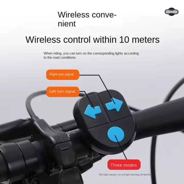 стоп CYGM-2229 STOP (red+yellow) з сигналом, Li-Ion акумулятор, повороти, ЗУ Type-C
