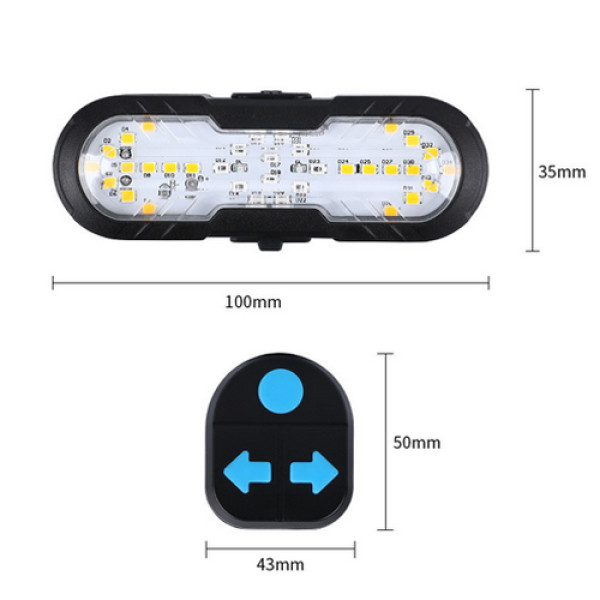 стоп CYGM-2229 STOP (red+yellow) з сигналом, Li-Ion акумулятор, повороти, ЗУ Type-C