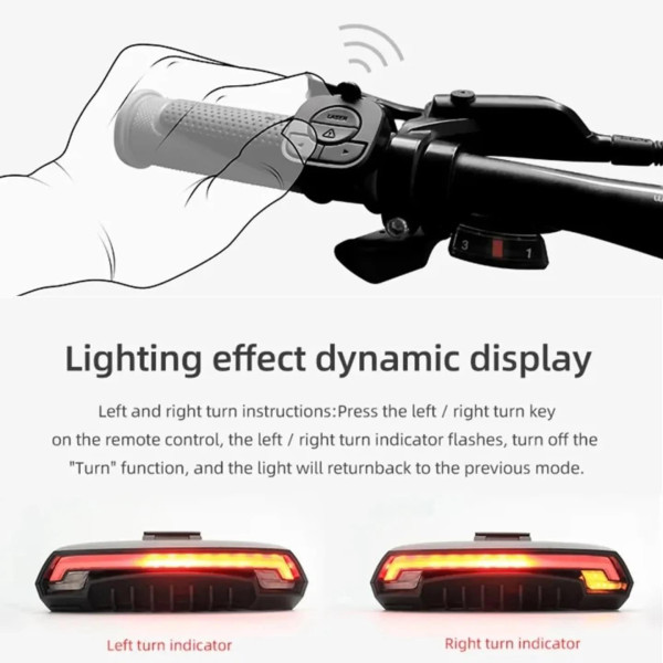 Велосипедний Стоп Поворот Meilan X5 З Дистанційним Пультом LED-USB Лазерні Смуги Датчик Світла Та Гальма