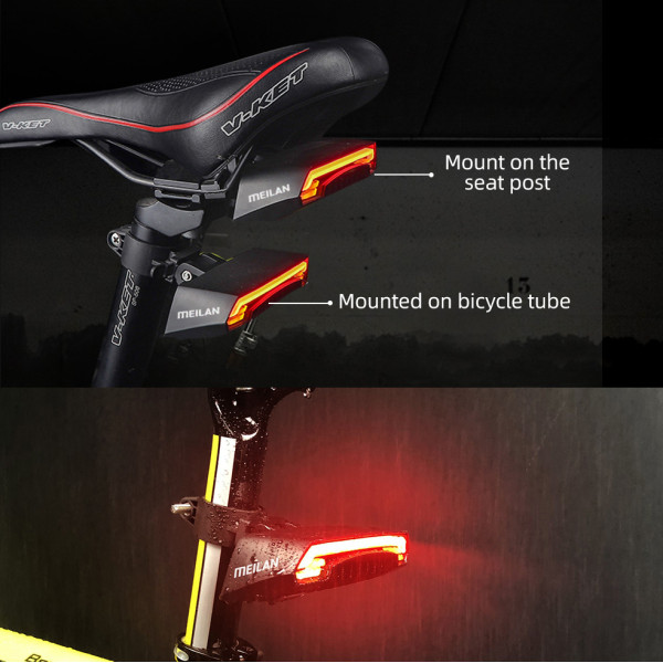 Велосипедний Стоп Поворот Meilan X5 З Дистанційним Пультом LED-USB Лазерні Смуги Датчик Світла Та Гальма