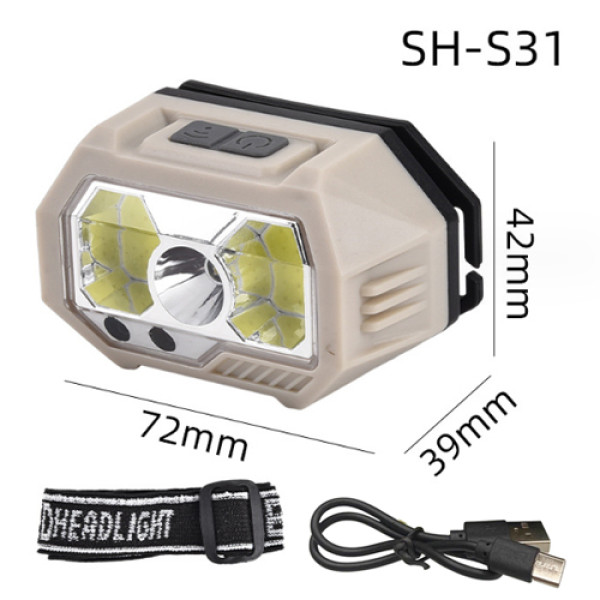 Ліхтар Налобний SH-S31-XPE+COB White+Red Motion Sensor Вбудований Акумулятор ЗП Type-C Box Ліхтар Налобний SH-S31-XPE+COB White+Red Motion Sensor Вбудований Акумулятор ЗП Type-C Box