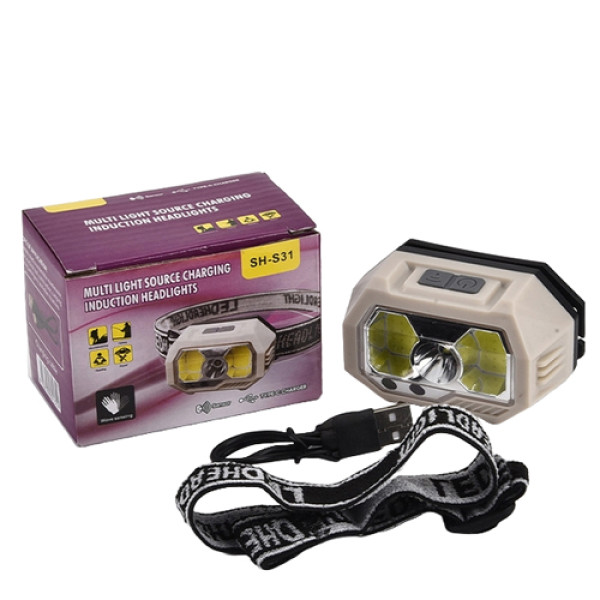 Ліхтар Налобний SH-S31-XPE+COB White+Red Motion Sensor Вбудований Акумулятор ЗП Type-C Box Ліхтар Налобний SH-S31-XPE+COB White+Red Motion Sensor Вбудований Акумулятор ЗП Type-C Box