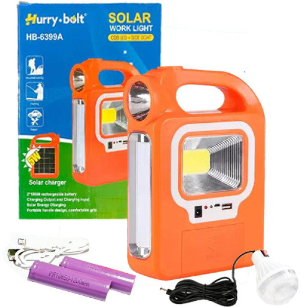 Ліхтар Портативний 6399А-LED+COB Power Bank 2x18650 Сонячна Батарея ЗУ microUSB Box