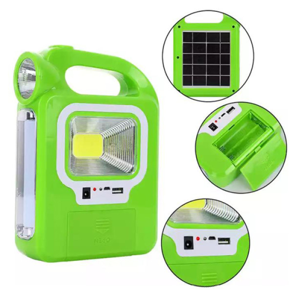 Ліхтар Портативний 6399А-LED+COB Power Bank 2x18650 Сонячна Батарея ЗУ microUSB Box