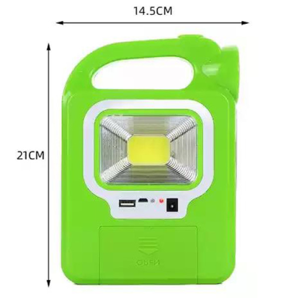 Ліхтар Портативний 6399А-LED+COB Power Bank 2x18650 Сонячна Батарея ЗУ microUSB Box