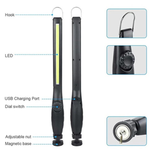 Ліхтар WORKLIGHT BL-821-COB Li-Ion Акумулятор Поворот 180º+180º Магніт Гачок ЗП microUSB Ліхтар WORKLIGHT BL-821-COB Li-Ion Акумулятор Поворот 180º+180º Магніт Гачок ЗП microUSB