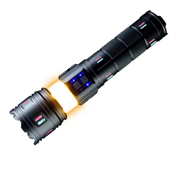 Ліхтар NIGHT VISION FLUORESCENCE AK178-WHITE LASER LED PM60-TG+COB 8x18650 3.7V Power Bank ЗУ Type-C Zoom 5 Фільтрів