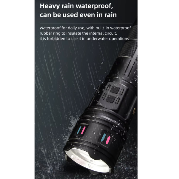 Ліхтар NIGHT VISION FLUORESCENCE AK178-WHITE LASER LED PM60-TG+COB 8x18650 3.7V Power Bank ЗУ Type-C Zoom 5 Фільтрів