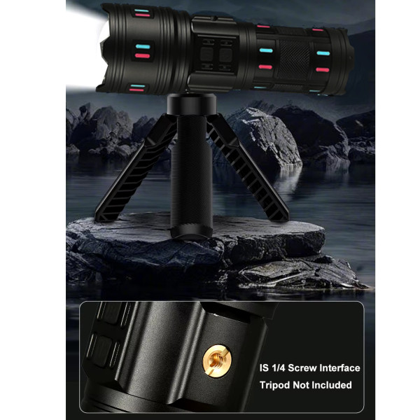 Ліхтар NIGHT VISION FLUORESCENCE AK178-1-WHITE LASER LED PM60-TG+COB 4x18650 Power Bank ЗУ Type-C Zoom 5 Фільтрів Ліхтар NIGHT VISION FLUORESCENCE AK178-1-WHITE LASER LED PM60-TG+COB 4x18650 Power Bank ЗУ Type-C Zoom 5 Фільтрів