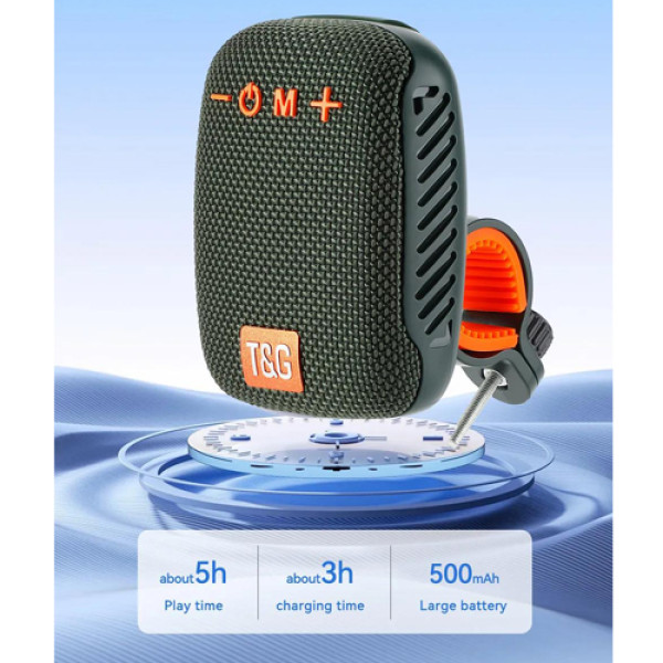 Bluetooth-Колонка + Велокрепление TG392 IPX5 Speakerphone Радио Green Bluetooth-Колонка + Велокрепление TG392 IPX5 Speakerphone Радио Green