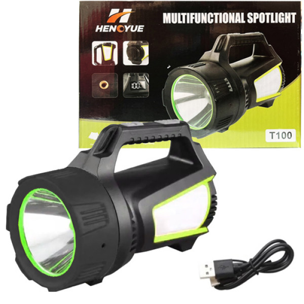 Ліхтар Портативний T100A-10W+2COB White+Red+Blue Power Bank 4x18650 ЗУ Type-C Box Ліхтар Портативний T100A-10W+2COB White+Red+Blue Power Bank 4x18650 ЗУ Type-C Box