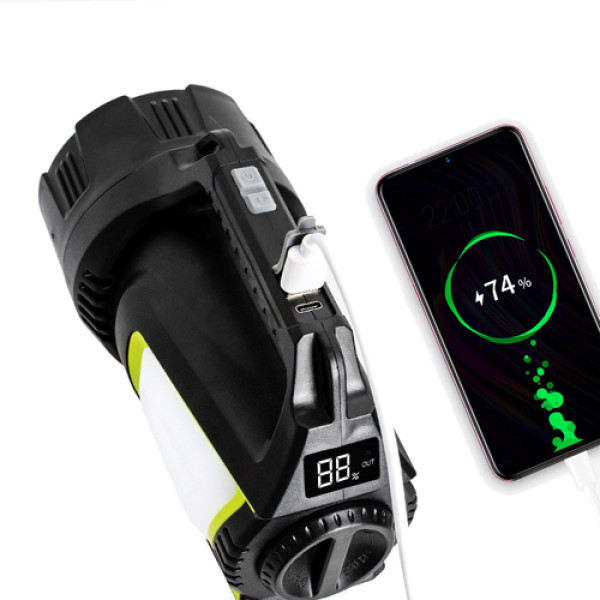 Ліхтар Портативний T100A-10W+2COB White+Red+Blue Power Bank 4x18650 ЗУ Type-C Box Ліхтар Портативний T100A-10W+2COB White+Red+Blue Power Bank 4x18650 ЗУ Type-C Box