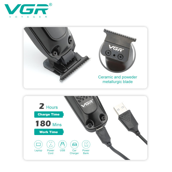 Тример VGR V-972 4 Насадки LED Display Тример VGR V-972 4 Насадки LED Display