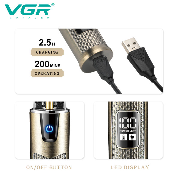 Тример VGR V-983 3 Насадки LED Display Тример VGR V-983 3 Насадки LED Display