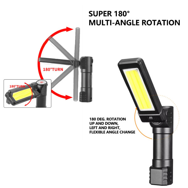 Ліхтар WORKLIGHT 2 в 1 5305-COB WHITE+YELLOW Li-Ion Акумулятор Поворот 180º+180º Магніт ЗП Type-C Ліхтар WORKLIGHT 2 в 1 5305-COB WHITE+YELLOW Li-Ion Акумулятор Поворот 180º+180º Магніт ЗП Type-C