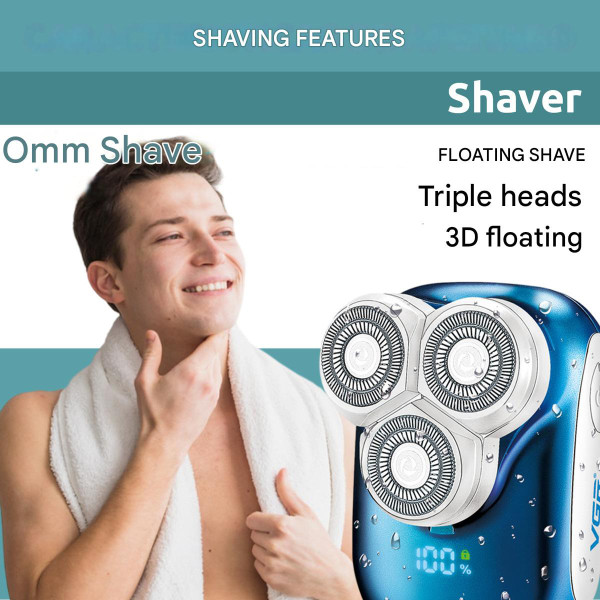 Електробритва VGR V-346 BLUE Роторна IPX5 LED Display Електробритва VGR V-346 BLUE Роторна IPX5 LED Display