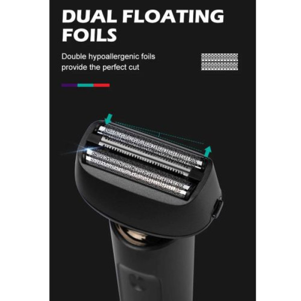 Електробритва VGR V-371 шейвер, потрійне лезо, IPX5, LED display