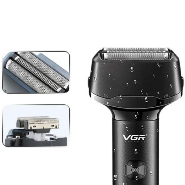 Електробритва VGR V-371 шейвер, потрійне лезо, IPX5, LED display