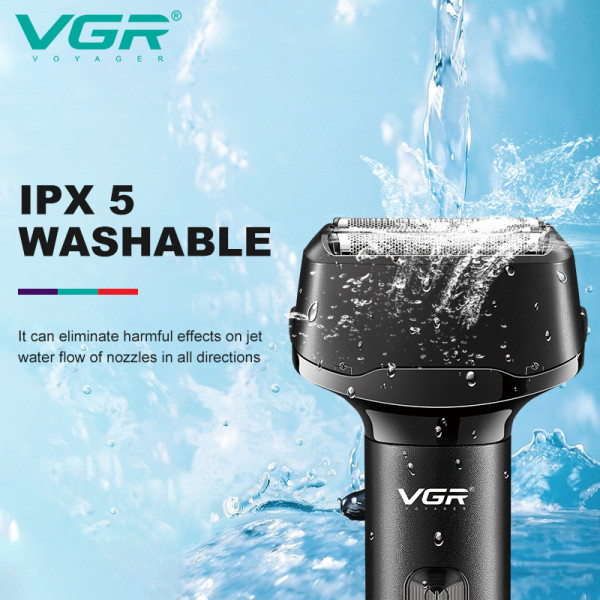 Електробритва VGR V-371 шейвер, потрійне лезо, IPX5, LED display