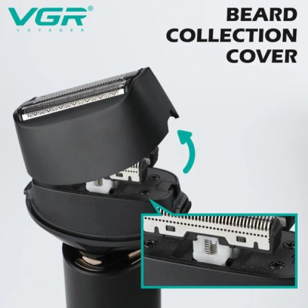 Електробритва VGR V-371 шейвер, потрійне лезо, IPX5, LED display