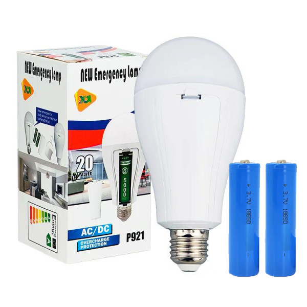 Світлодіодна LED Лампа з Акумулятором P921 20W E27 2x18650 Світлодіодна LED Лампа з Акумулятором P921 20W E27 2x18650