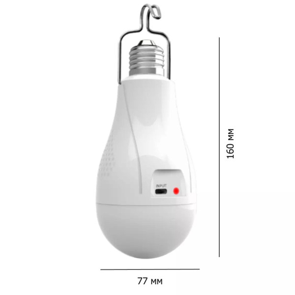 Світлодіодна LED Лампа з Акумулятором E05L 2x18650 Гачок ЗП Type-C