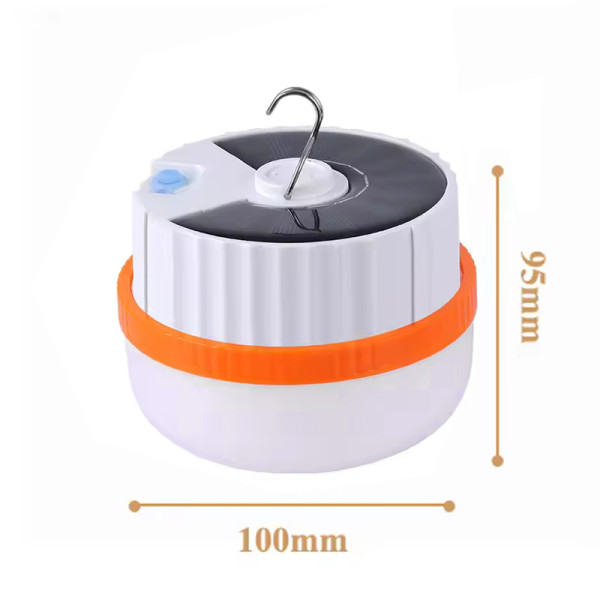 Ліхтар Кемпінг T1-SMD Li-Ion Акумулятор Сонячна Панель ЗП Type-C Гачок