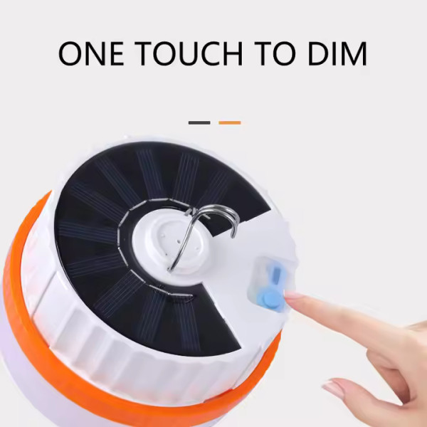 Ліхтар Кемпінг T1-SMD Li-Ion Акумулятор Сонячна Панель ЗП Type-C Гачок