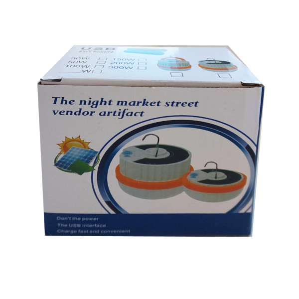 Ліхтар Кемпінг T1-SMD Li-Ion Акумулятор Сонячна Панель ЗП Type-C Гачок