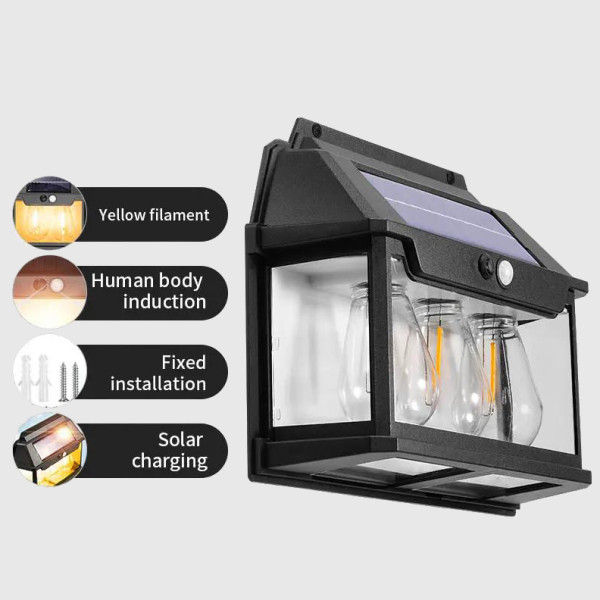 Ліхтар 999-38W Вольфрамові Лампи Motion Sensor 1х18650 Сонячна Панель Ліхтар 999-38W Вольфрамові Лампи Motion Sensor 1х18650 Сонячна Панель