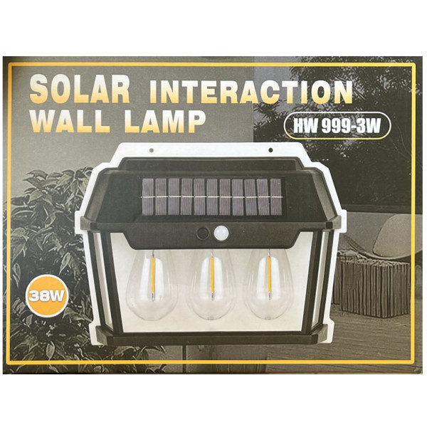 Ліхтар 999-38W Вольфрамові Лампи Motion Sensor 1х18650 Сонячна Панель Ліхтар 999-38W Вольфрамові Лампи Motion Sensor 1х18650 Сонячна Панель